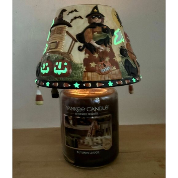 Yankee Candle Halloween Jar Shade by Teresa Kogut (2005) – Glow-in-the-Dark Ghos - Picture 1 of 12
